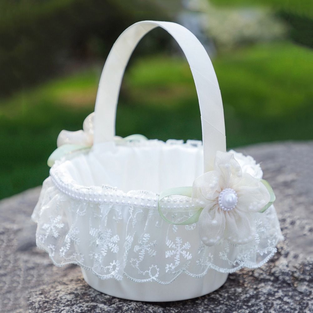 Sweet Lace Wedding Flower Bask - Gardening Tools Girls ulasan dan harga
