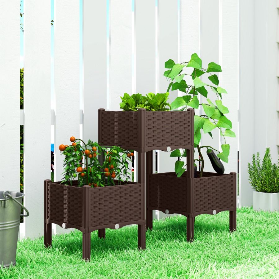 Plastic Raised Garden Bed with - Self-Watering Planter ulasan dan harga