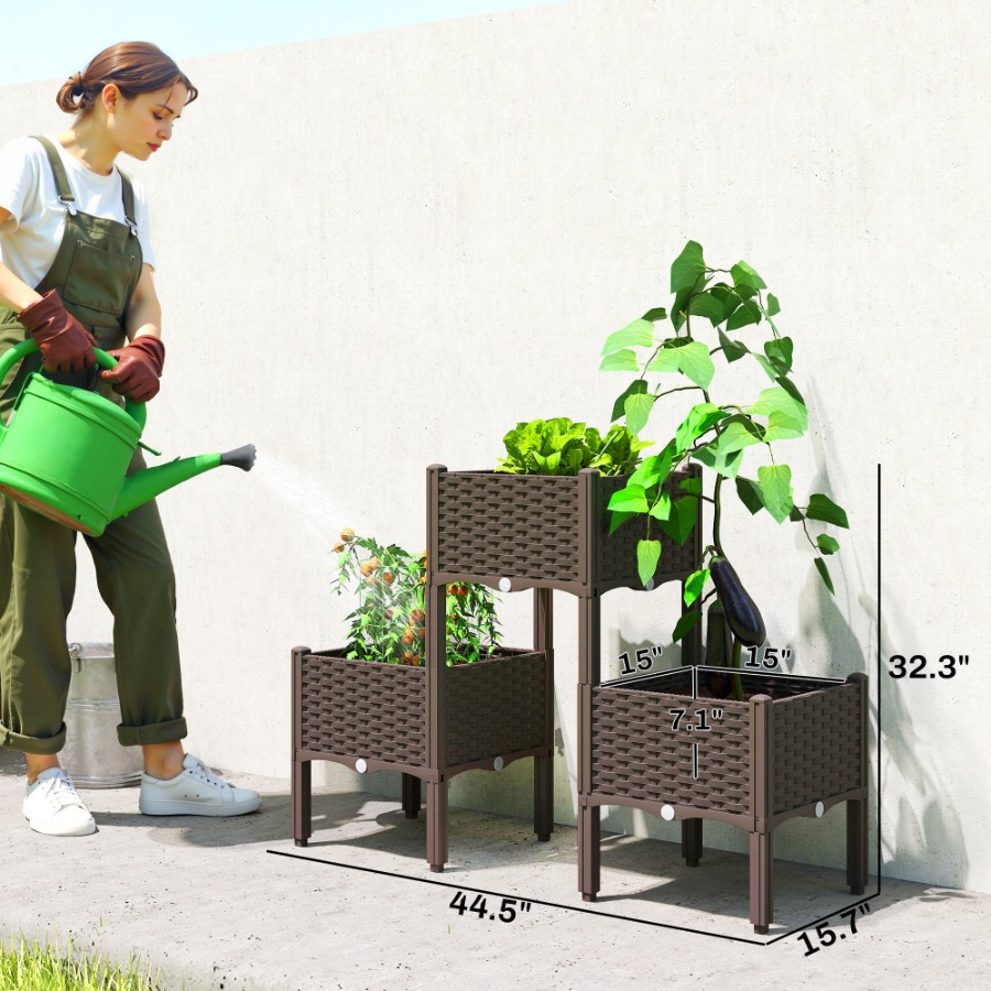 Plastic Raised Garden Bed with - Self-Watering Planter ulasan dan harga