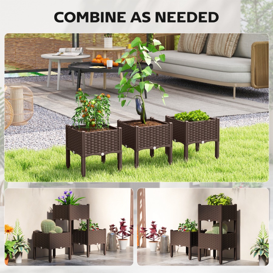 Plastic Raised Garden Bed with - Self-Watering Planter ulasan dan harga