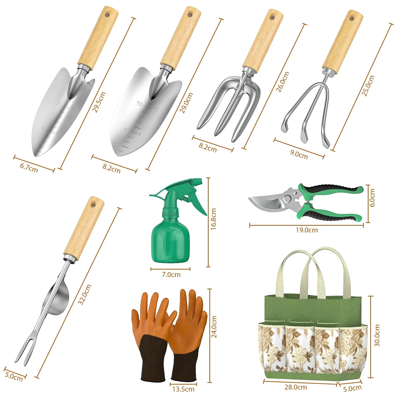 9PCS Stainless Steel Garden Ha - Spade Digging Fork ulasan dan harga
