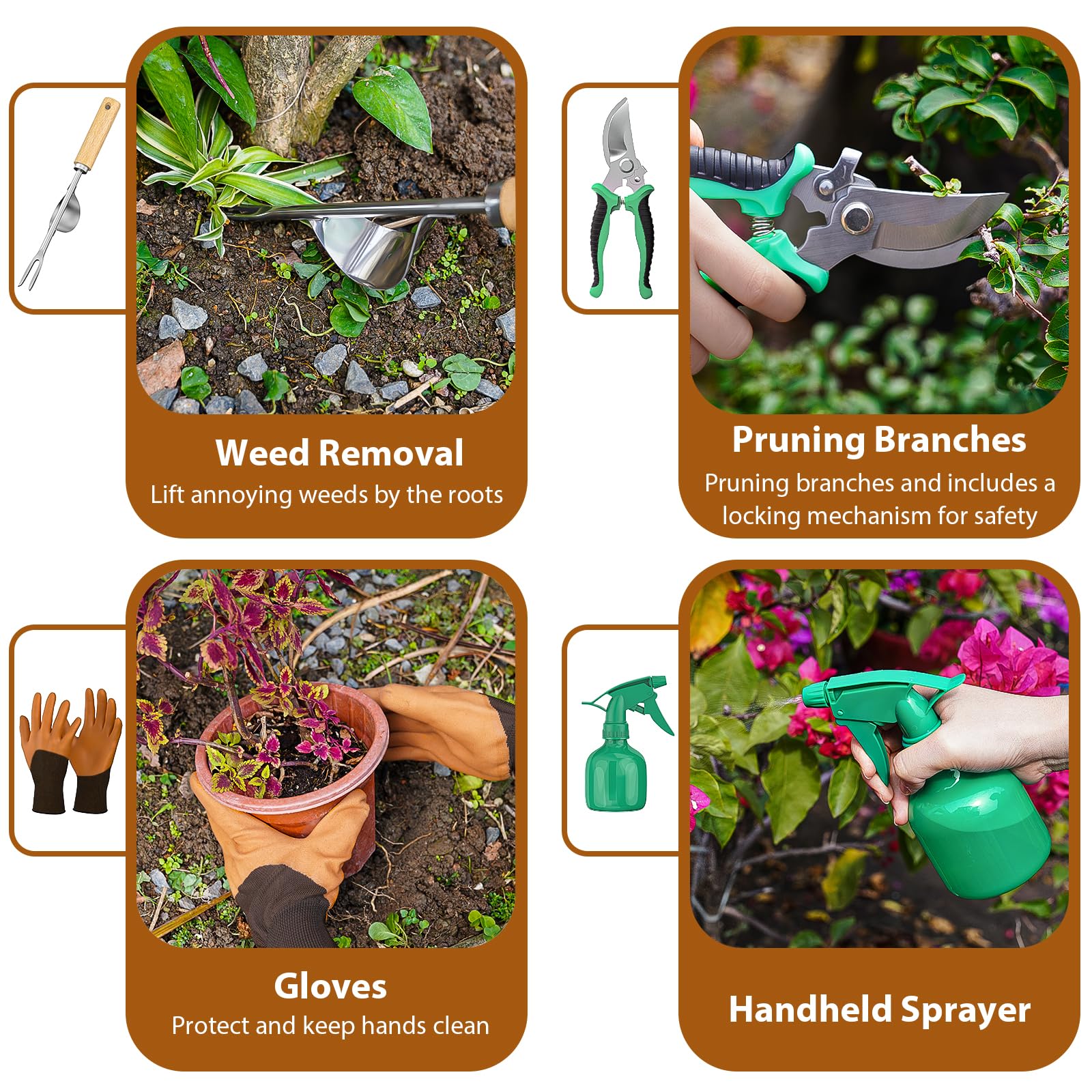 9PCS Stainless Steel Garden Ha - Spade Digging Fork ulasan dan harga