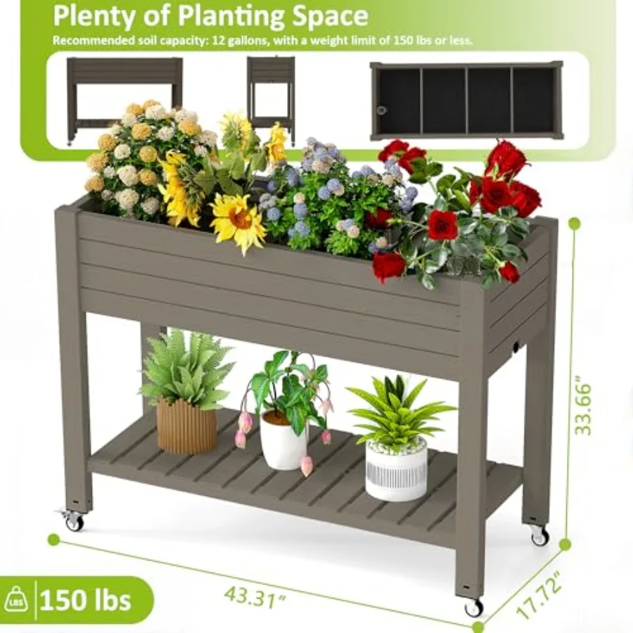 Raised Garden Bed with Legs, 3 - Self-Watering Planter ulasan dan harga