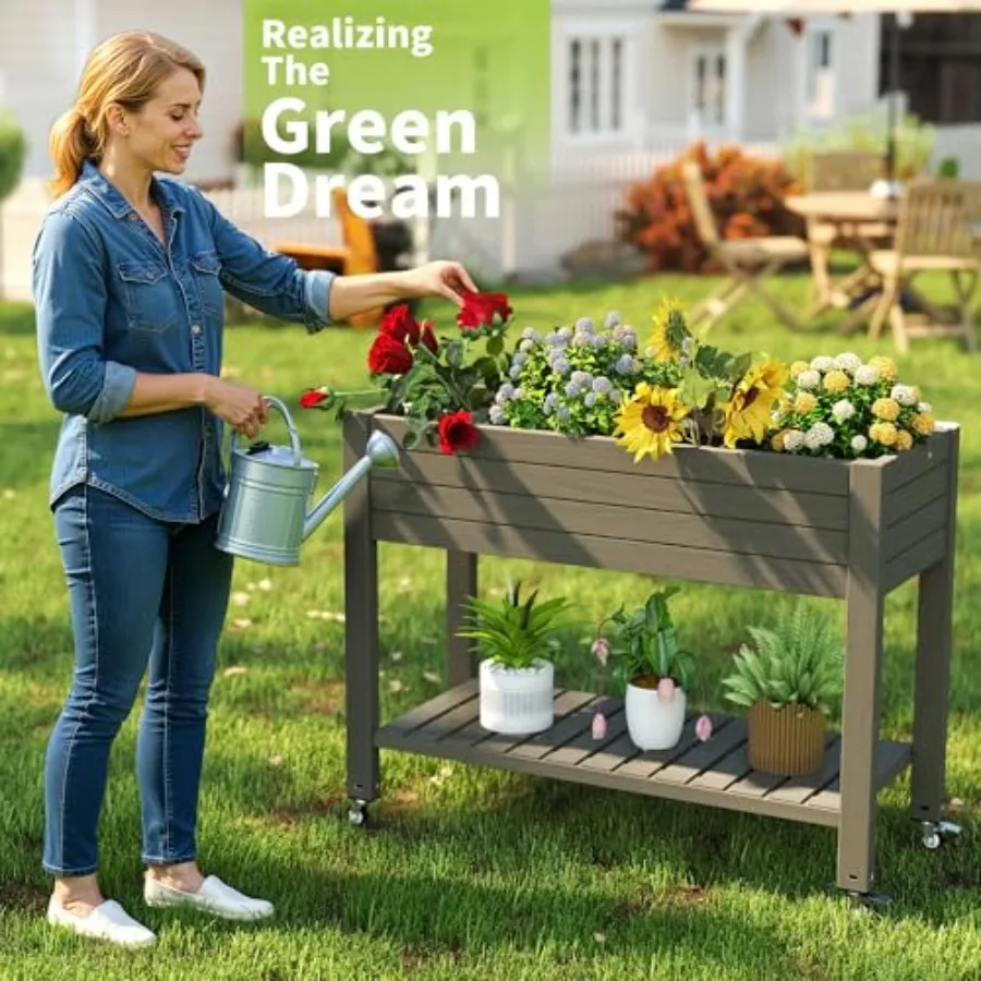 Raised Garden Bed with Legs, 3 - Self-Watering Planter ulasan dan harga