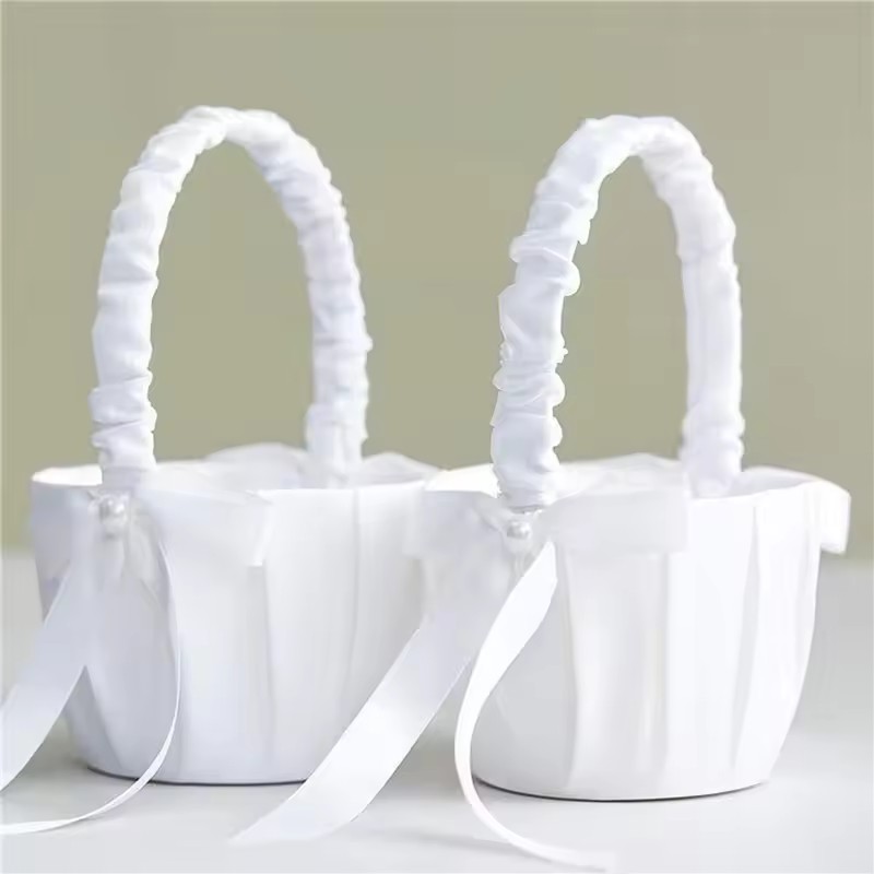 Wedding White Satin Bow Flower - Gardening Tools Girls ulasan dan harga
