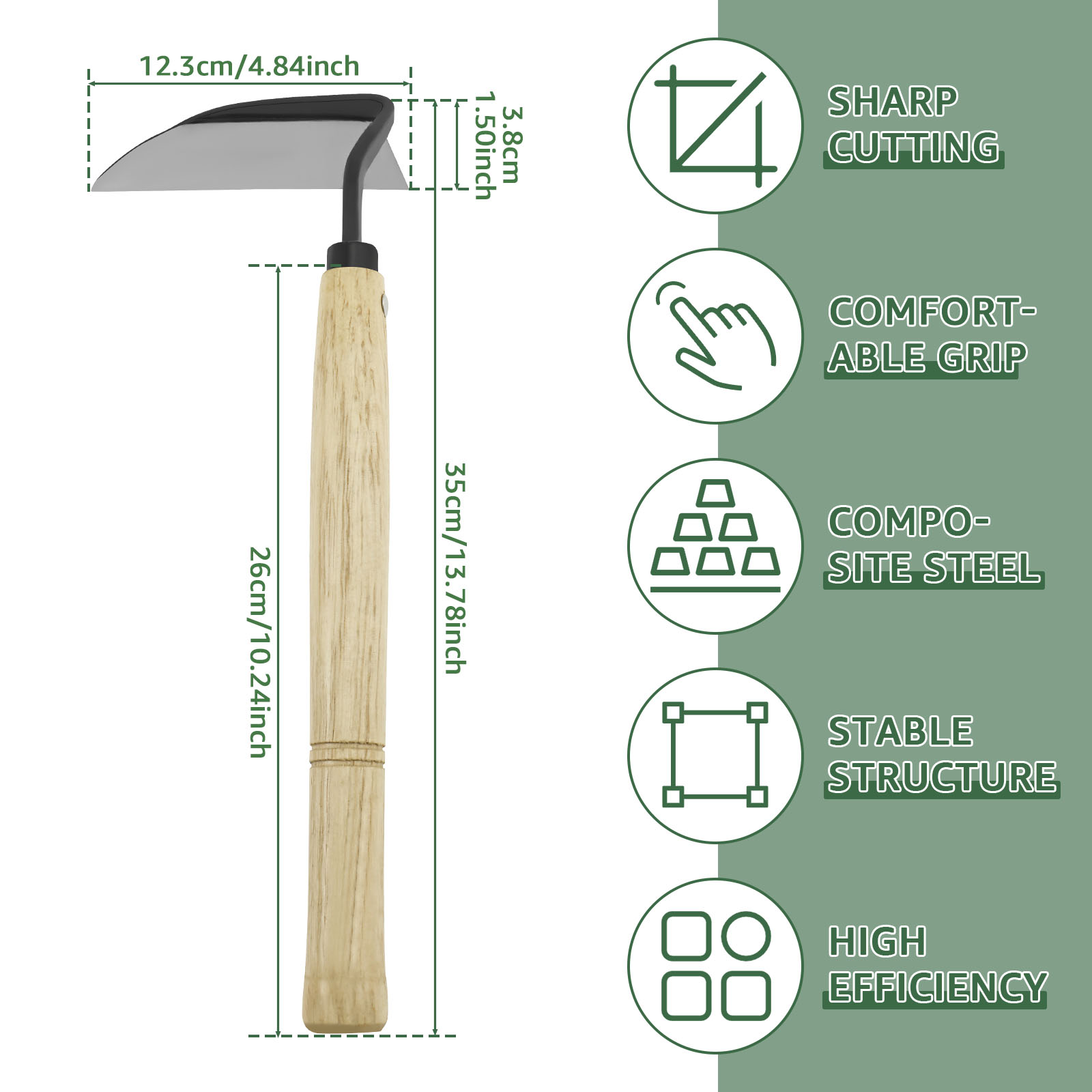 Japanese Weeding Sickle Wooden - Gardening Hand Tools Japanese ulasan dan harga