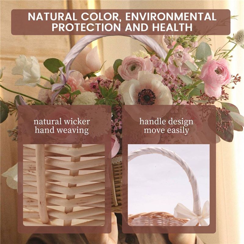 A56K Wicker Woven Flower Baske - Gardening Tools Girls ulasan dan harga