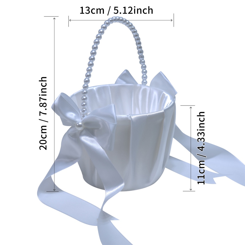 White Satin Bow Flower Girl Ba - Gardening Tools Girls ulasan dan harga