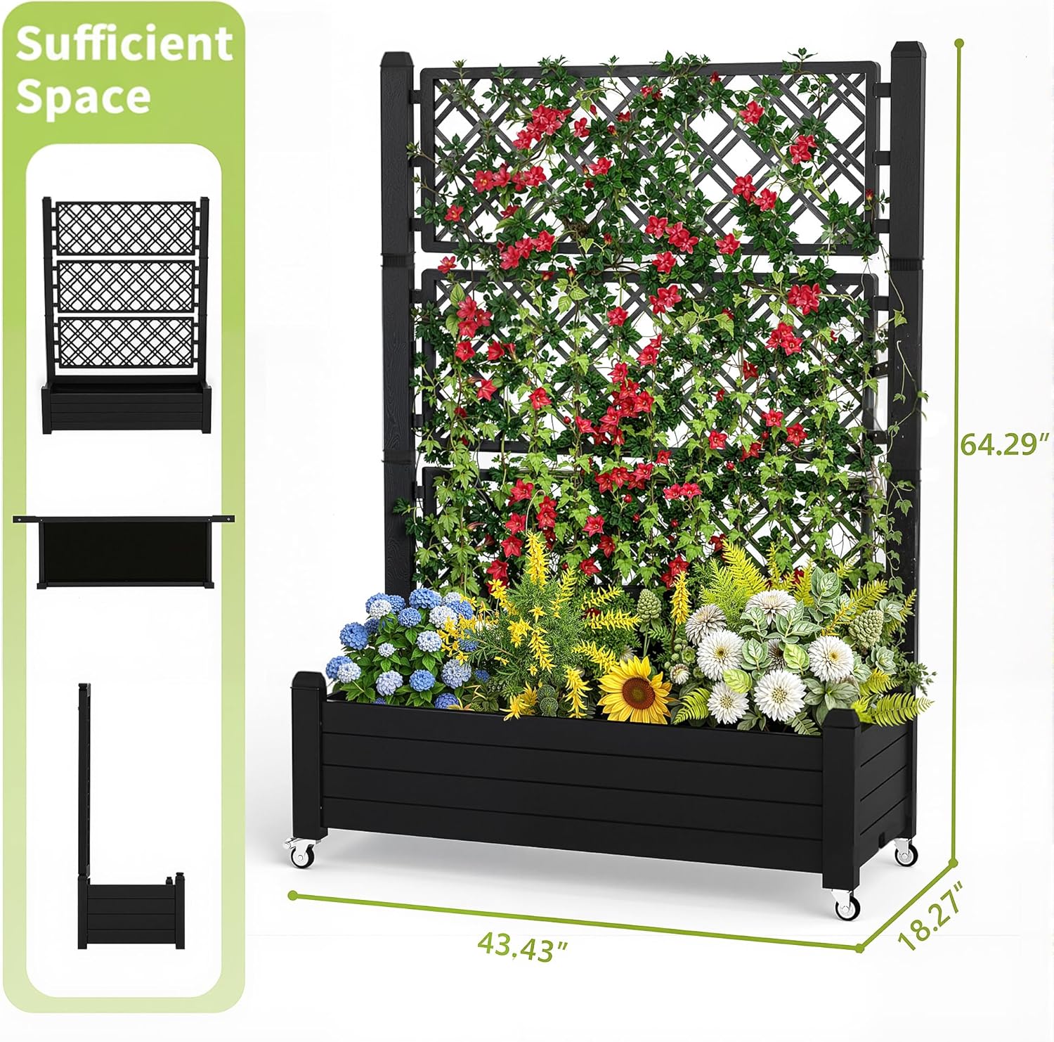 Raised Garden Bed with Trellis - Self-Watering Planter ulasan dan harga