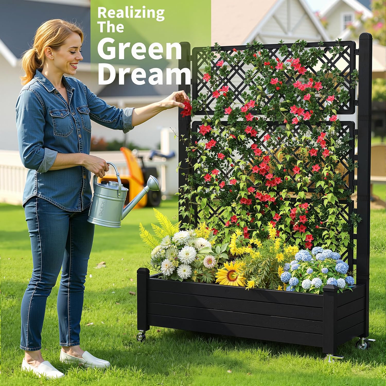 Raised Garden Bed with Trellis - Self-Watering Planter ulasan dan harga