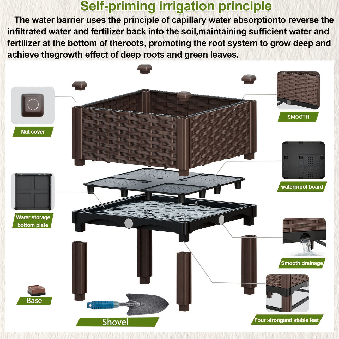 Garden Raised Bed, Elevated Fl - Self-Watering Planter ulasan dan harga
