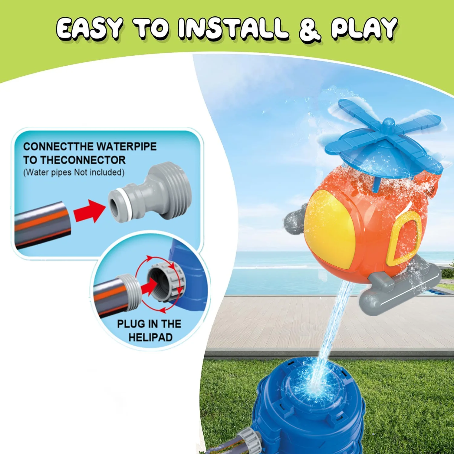 Helicopter Sprinkler Water Toy - Gardening Tools Girls ulasan dan harga